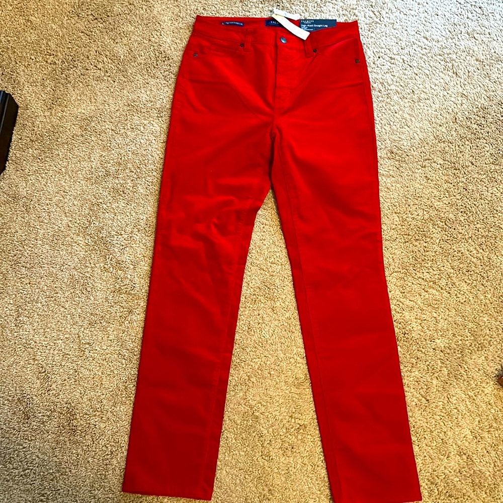 Red corduroy pants